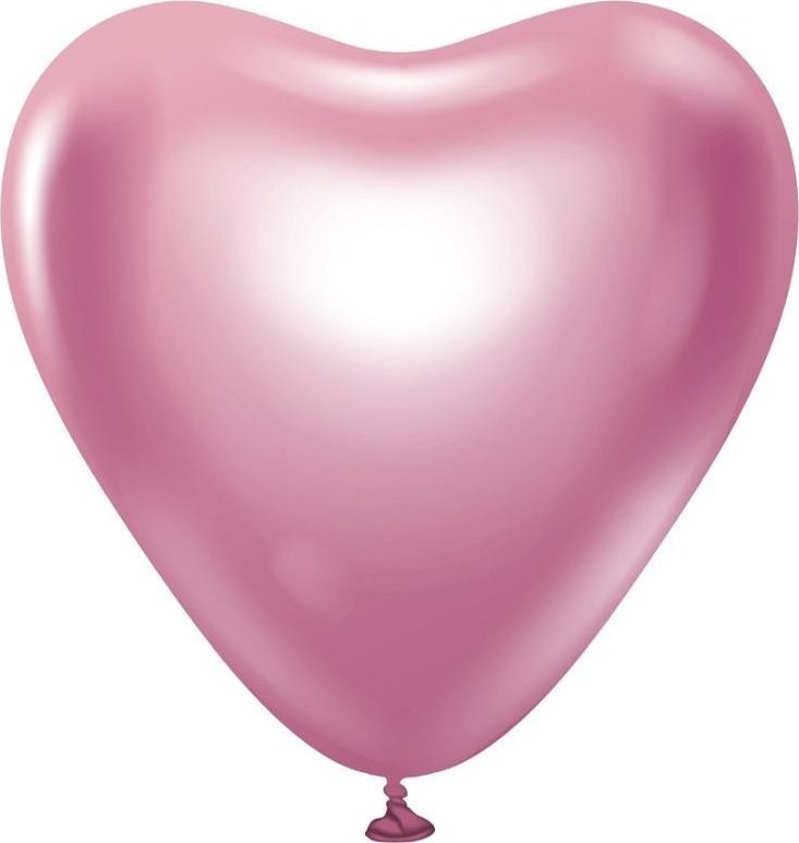 Balony B&C platynowe j. różowe serca 30.5cm 6szt