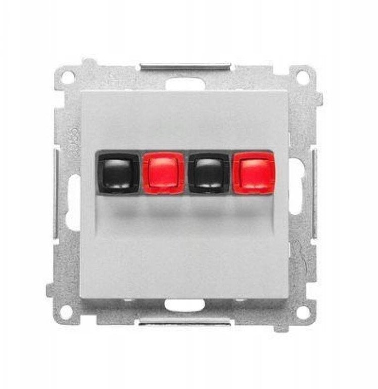 Kontakt-Simon Simon Gniazdo głośnikowe 2-krotne (moduł). Przekrój przewodów dla wejścia i wyjścia 2,5 mm2 Aluminium mat TGL2.01/143