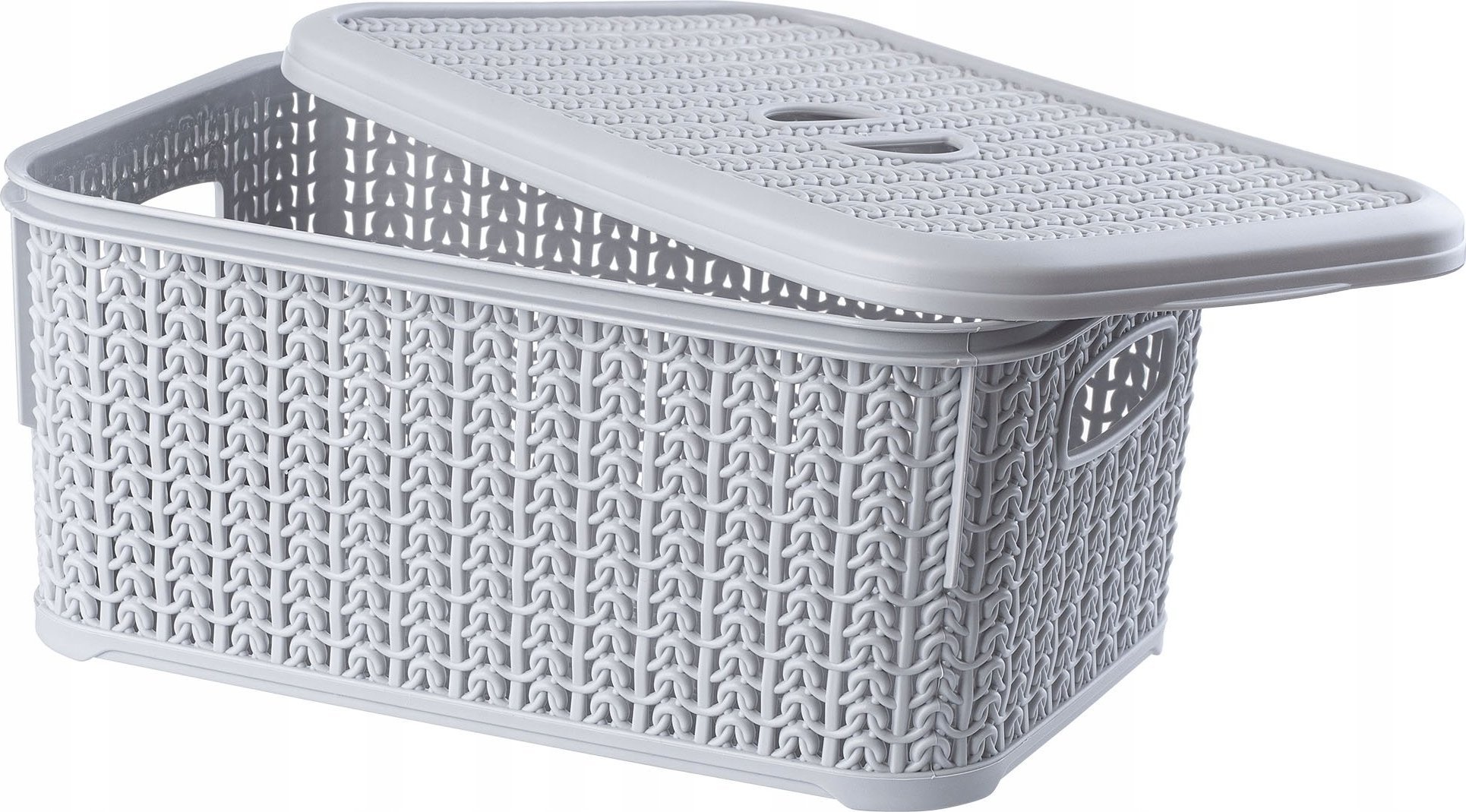 Kosz na pranie Kadax Koszyk Kosz 6L Pojemnik Z Pokrywką Organizer Szary