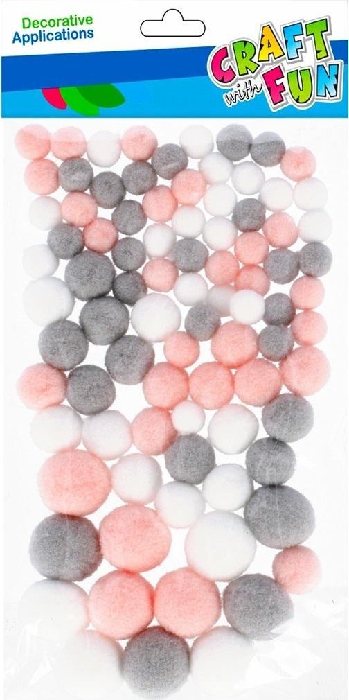 Craft with Fun OZDOBA DEK POMPON 90SZT MIX PASTEL SZA CF 12/144