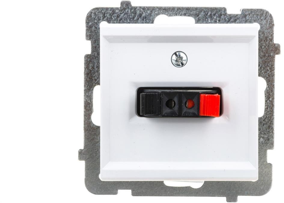 SONATA Gniazdo głośnikowe pojedyncze biały mat GG-1R/m/75