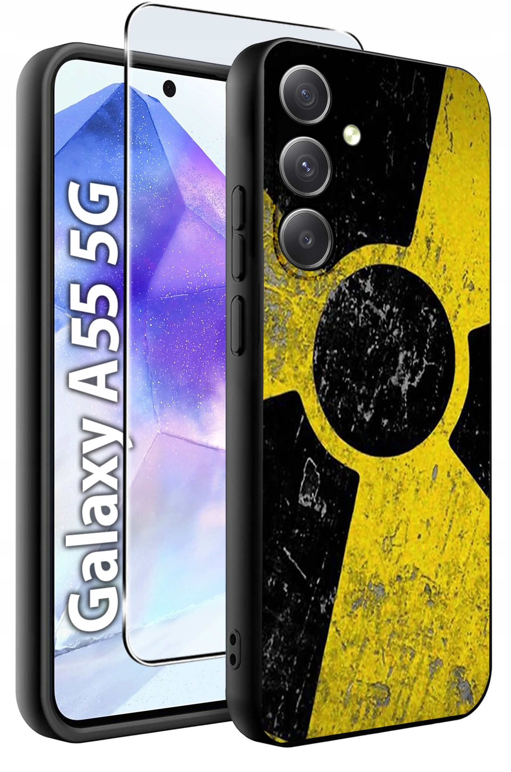 ETUI do Samsung A55 5G WZORY | SILIKONOWE MATT CASE + SZKŁO HARTOWANE 9H