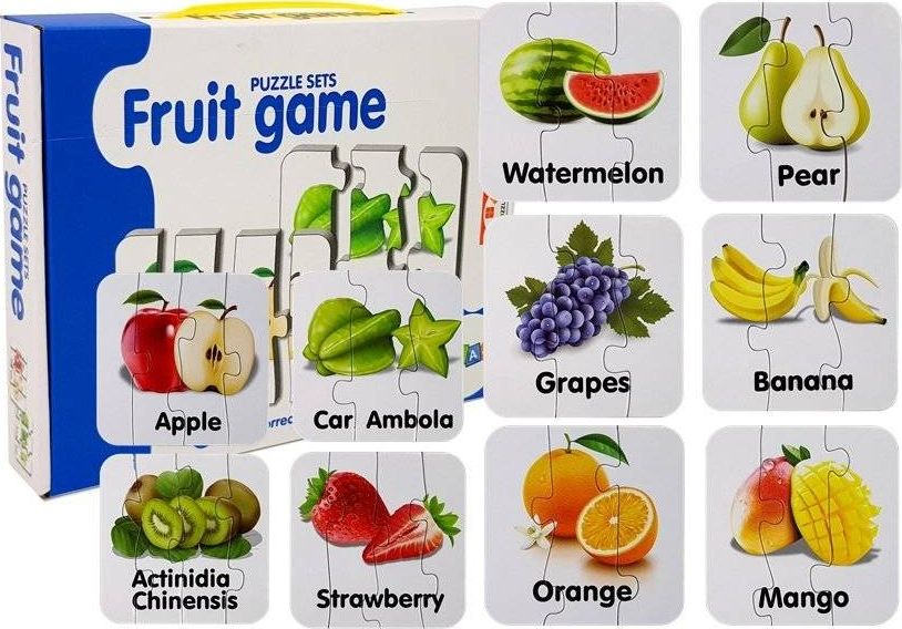 Lean Sport Puzzle Edukacyjne Układanka Owoce 10 Połączeń