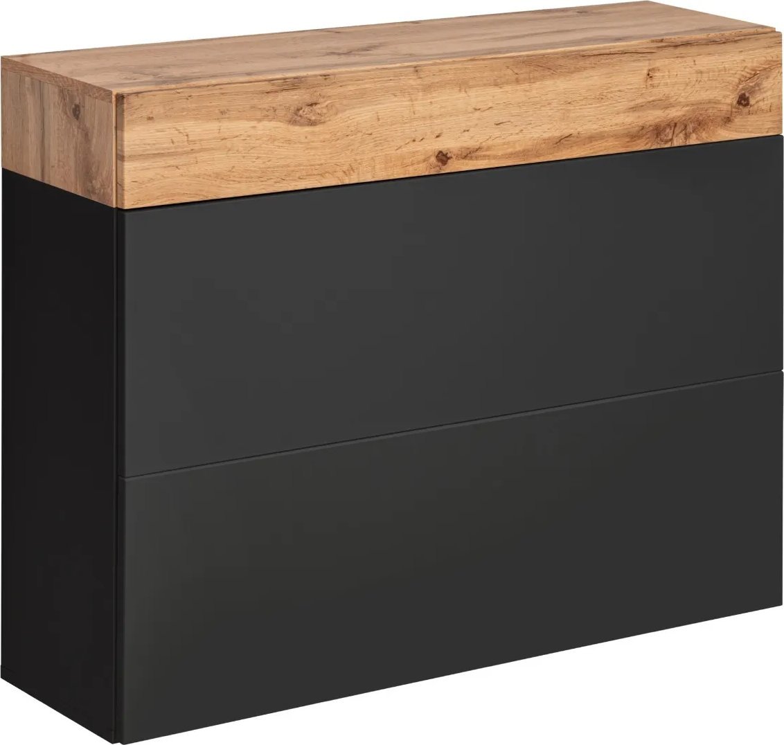 ASM Meble Szafka na buty wisząca EASY czarna/dąb wotan ASM Meble