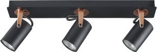 Lampa sufitowa Beliani Lampa sufitowa 3-punktowa metalowa czarna KLIP!