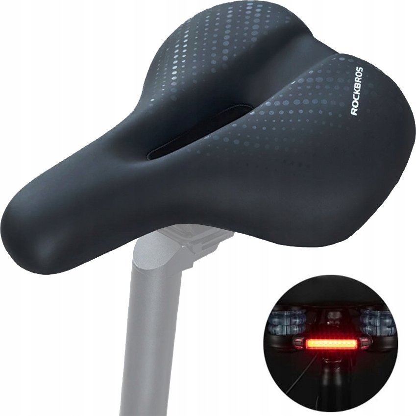 RockBros Siodełko rowerowe MTB z amortyzorami wodoodporne - czarne ROCKBROS