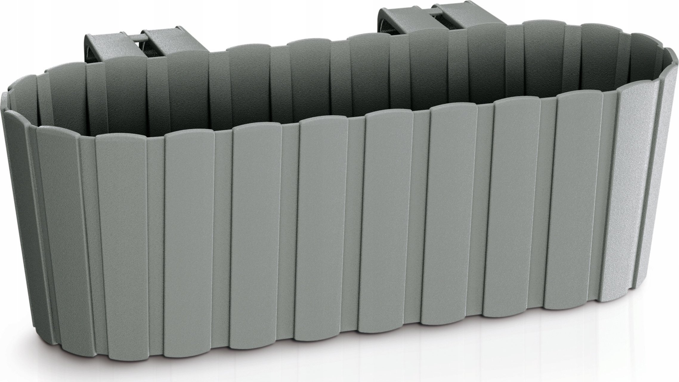 Prosperplast Skrzynka balkonowa BOARDEE DDECZ400-405U, Doniczka na balustradę 38.3x21.2 cm, Kolor Szary kamienny, Prosperplast