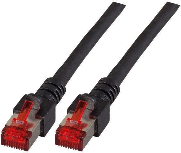 EFB RJ45 Patchkabel S/FTP Cat.6 LSZH 40m SCHWARZ reines Kupfer Laengenaufdruck auf Knickschutztuelle patentiert