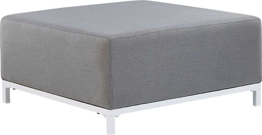 Beliani Otomana ogrodowa szara z białym ROVIGO