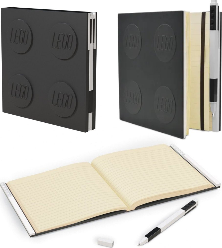 LEGO LEGO Notatnik Notes Kwadratowy Czarny z Długopisem