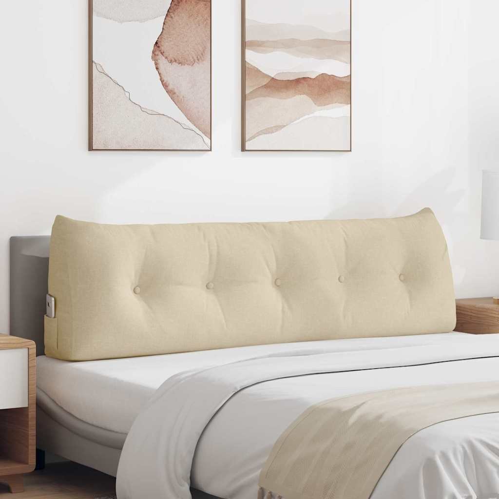 vidaXL Poduszka na plecy Kremowy 160 x 24 x 50 cm tkanina