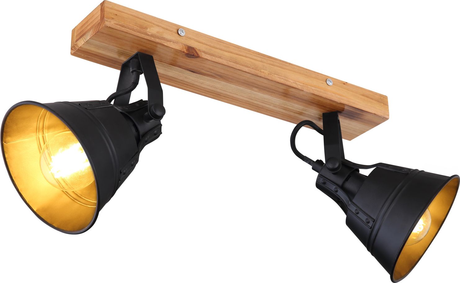 Lampa sufitowa Globo Spot natynkowy drewniany Globo GNTHER 15466S-2