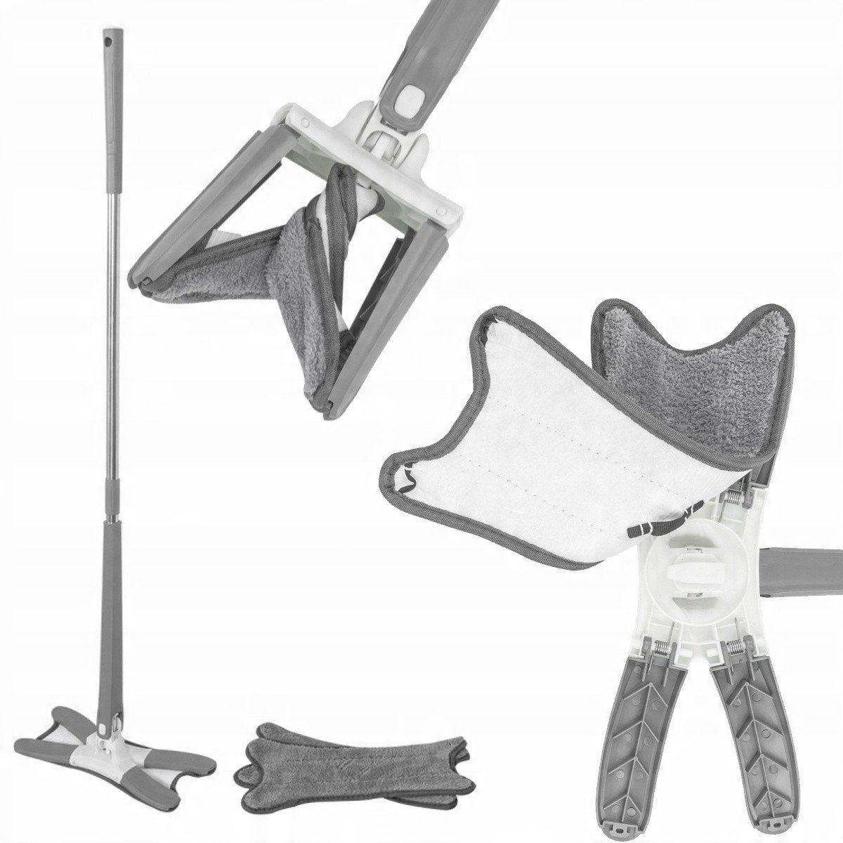 Mop podłogowy wyciskany X (szary)