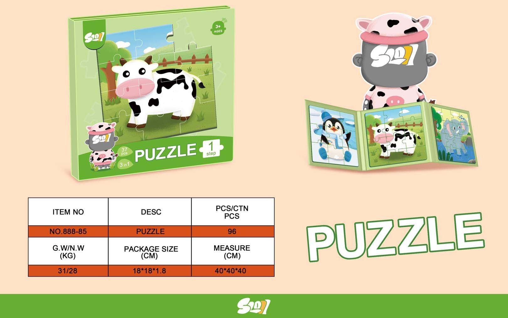 Magnetyczne Puzzle Zwierzęta + Książeczka EDUKAMP