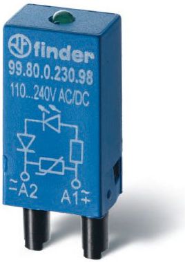 Finder Moduł sygnalizacyjny LED zielony + warystor 6 - 24V AC / DC (99.80.0.024.98)