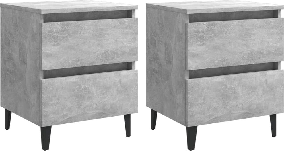vidaXL Szafki nocne, 2 szt., szarość betonu, 40x35x50 cm, płyta