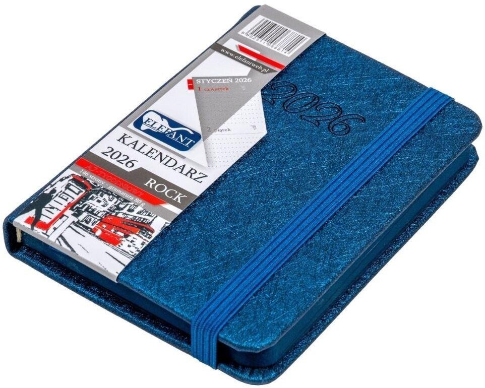 Kalendarz 2026 A7 tyg Rock granatowy