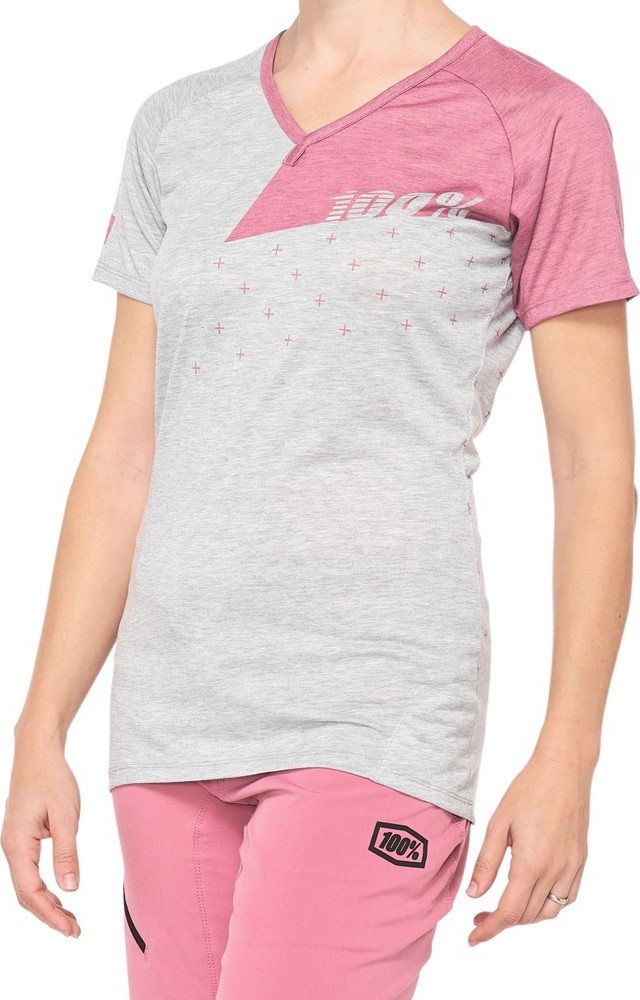 100% Koszulka damska 100% AIRMATIC Women's Jersey krótki rękaw grey mauve roz. S (NEW)