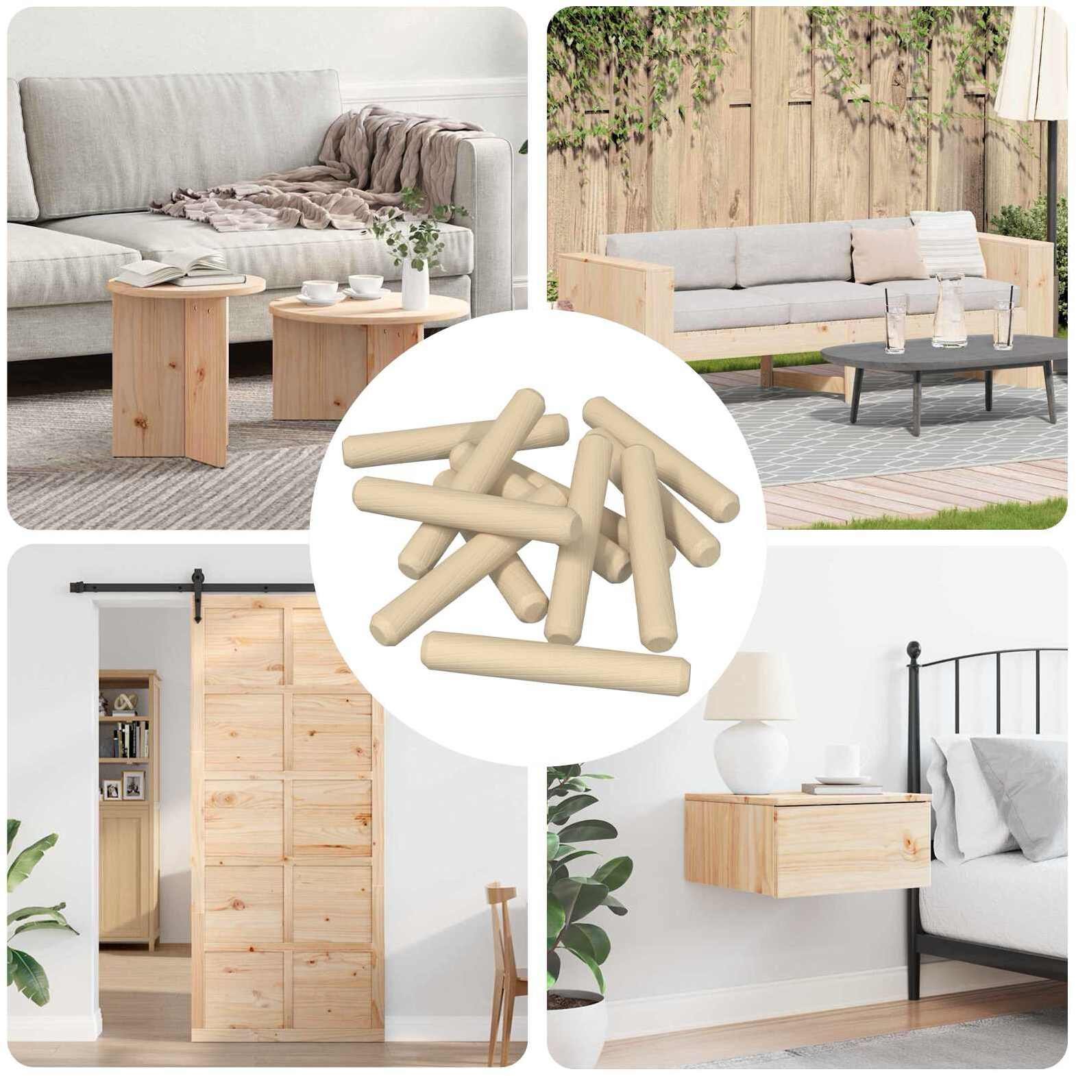 vidaXL Drewniane kołki 12000 pcs Brązowy Lite drewno