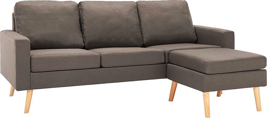 Elior 3-osobowa sofa z podnóżkiem taupe - Eroa 4Q