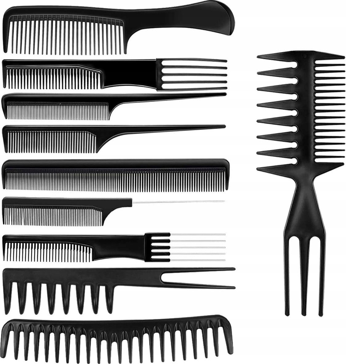 Korbi GRZEBIEŃ FRYZJERSKI ZESTAW GRZEBIENI ETUI 10szt