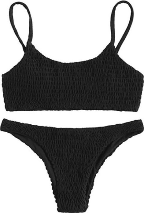 Pan i Pani Gadżet Strój kąpielowy marszczony CZARNY L