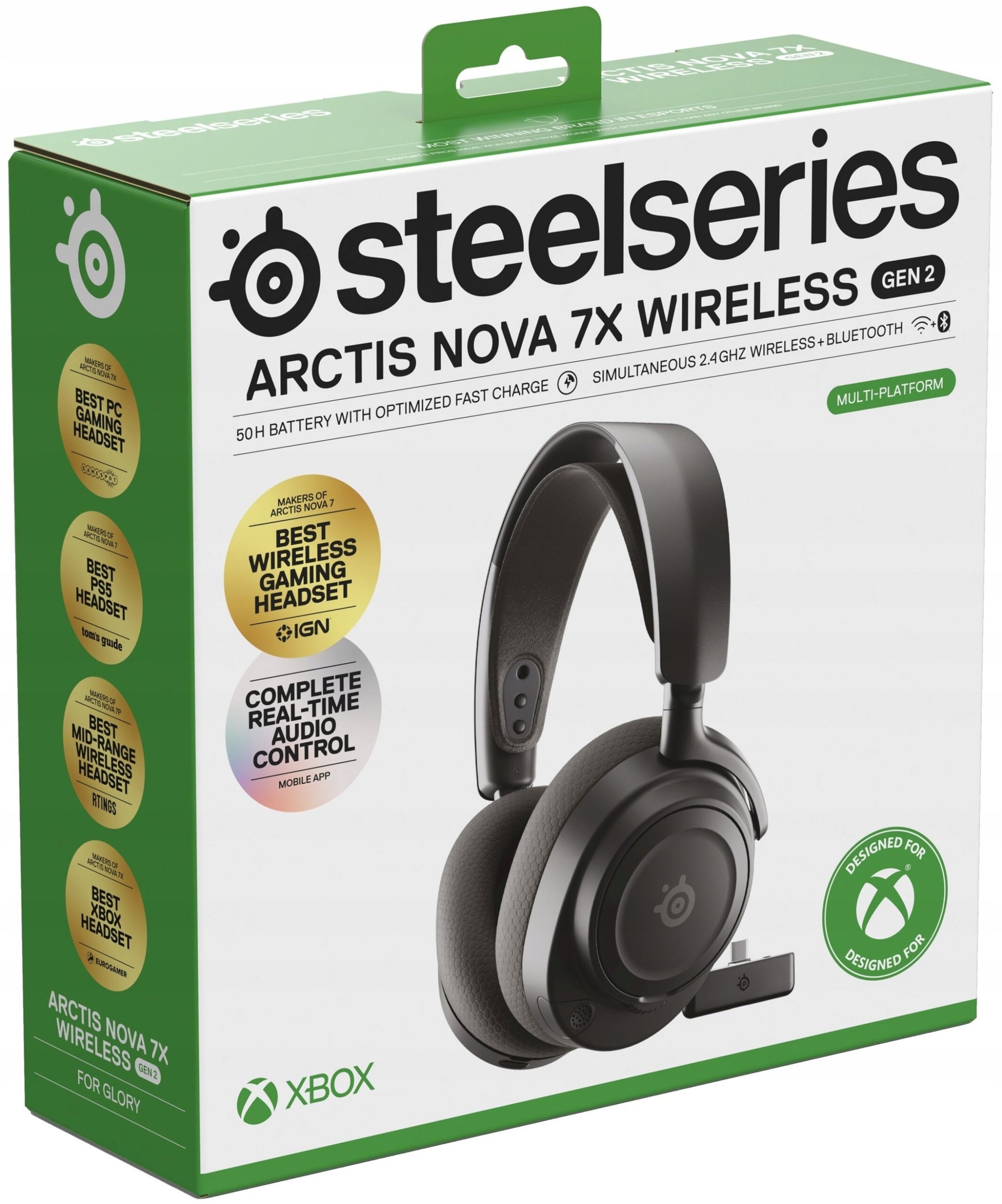 Słuchawki SteelSeries Arctis Nova 7X Wireless Gen 2 Zestaw słuchawkowy Bezprzewodowy Opaska na głowę Gaming Bluetooth Czarny