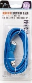 Kabel USB Natec USB-A - USB-A 1.8 m Niebieski (5908257126434)