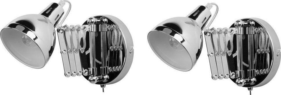 Kinkiet Beliani Zestaw 2 lamp ściennych metalowy srebrny HARRINGTON!