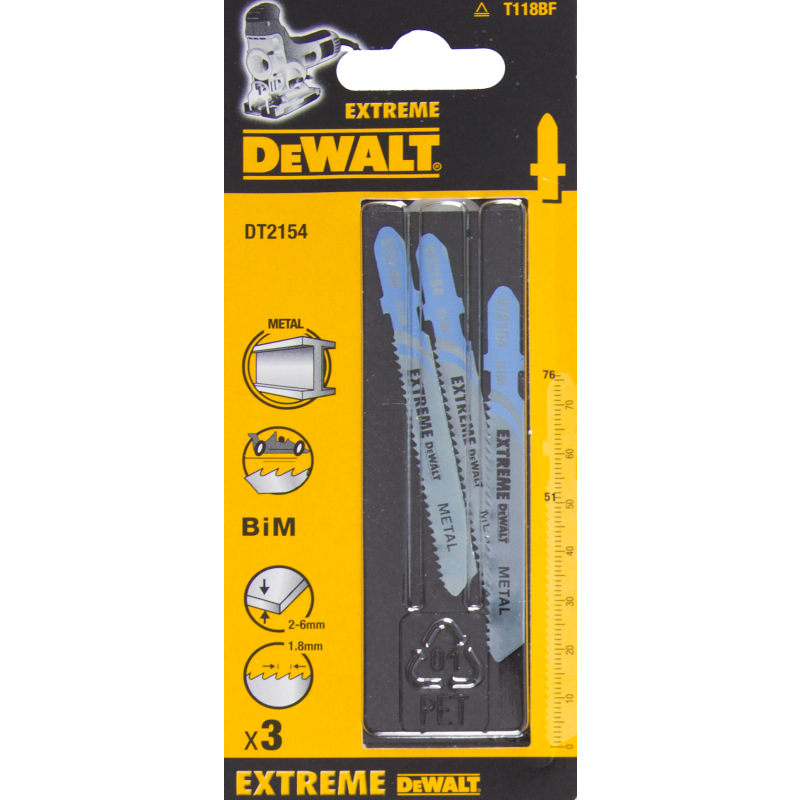Dewalt Brzeszczot do wyrzynarek typ T BIM76x51mm 3szt. do metalu DT2154