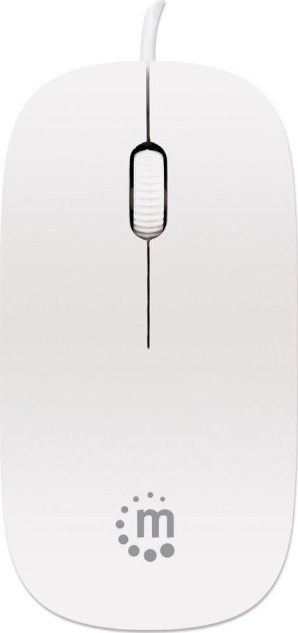 Mysz Manhattan USB 1000dpi SuperSlim Biała Manhattan (177627)