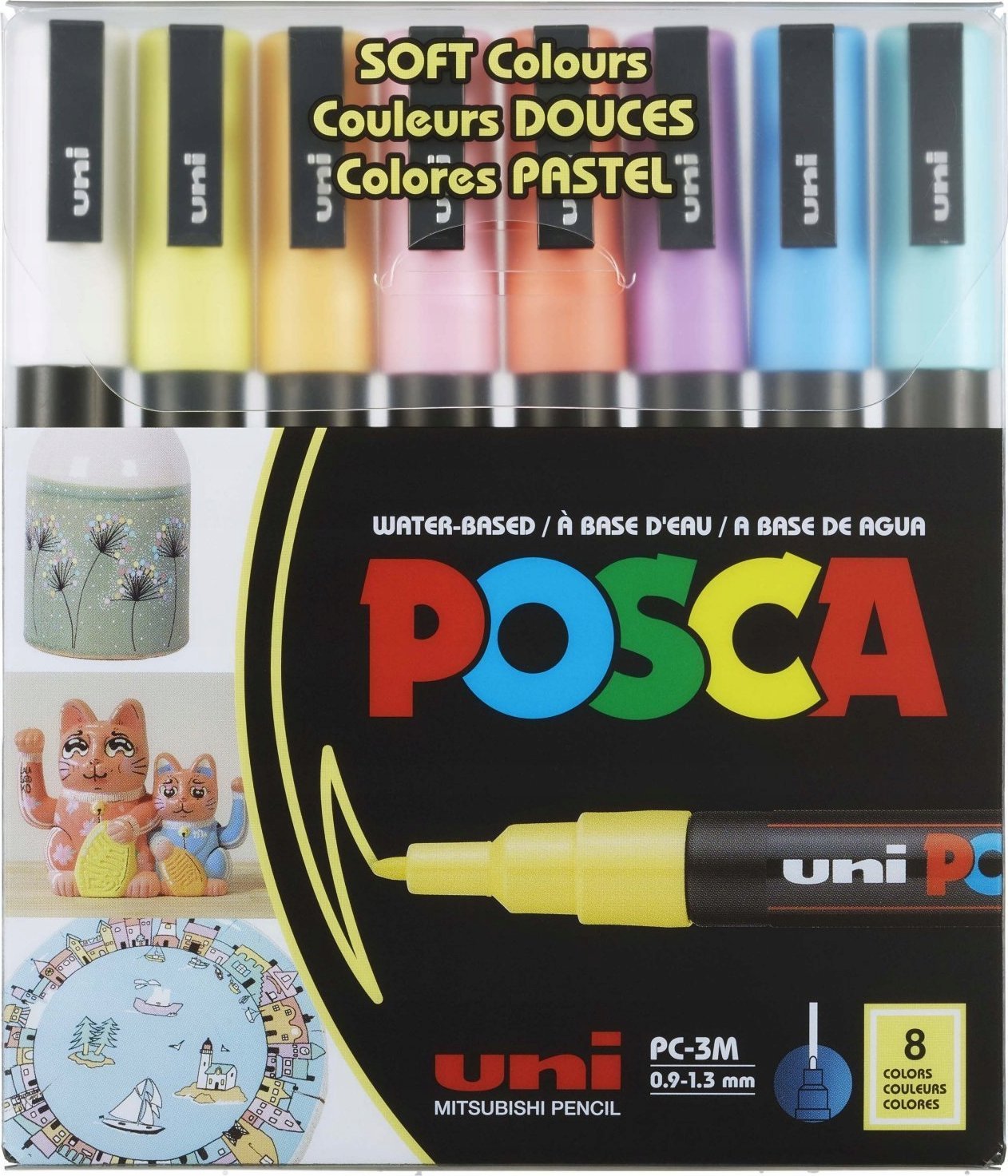 Posca Marker UNI PC-3M zestaw 8 pastelowy
