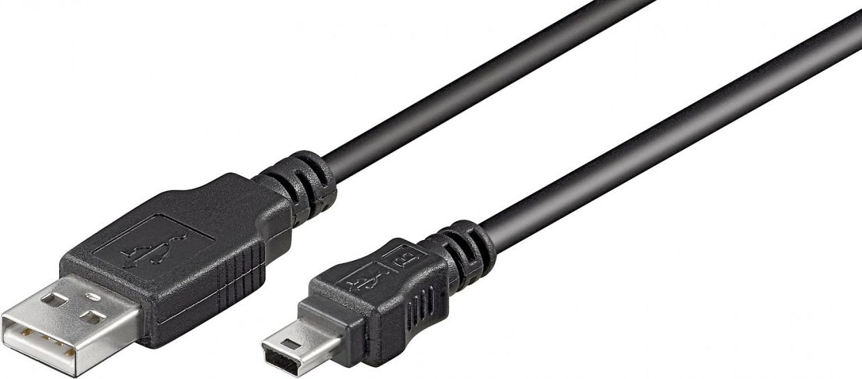 Kabel USB Goobay USB-A - miniUSB 0.3 m Czarny (93229)