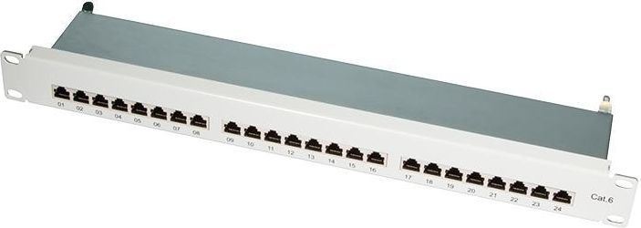 LogiLink Patch panel 19" 1U 24x RJ-45 Cat.6 Szary (NP0040A)
