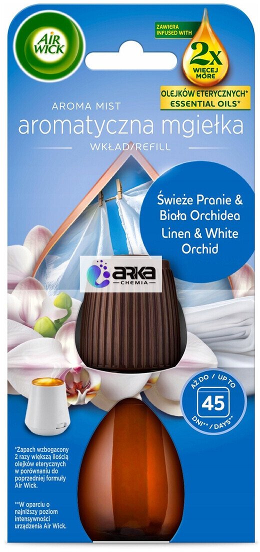 Air Wick Aroma Mist Mgiełka z olejkami zapas Świeże Pranie & Biała Orchidea 20ml