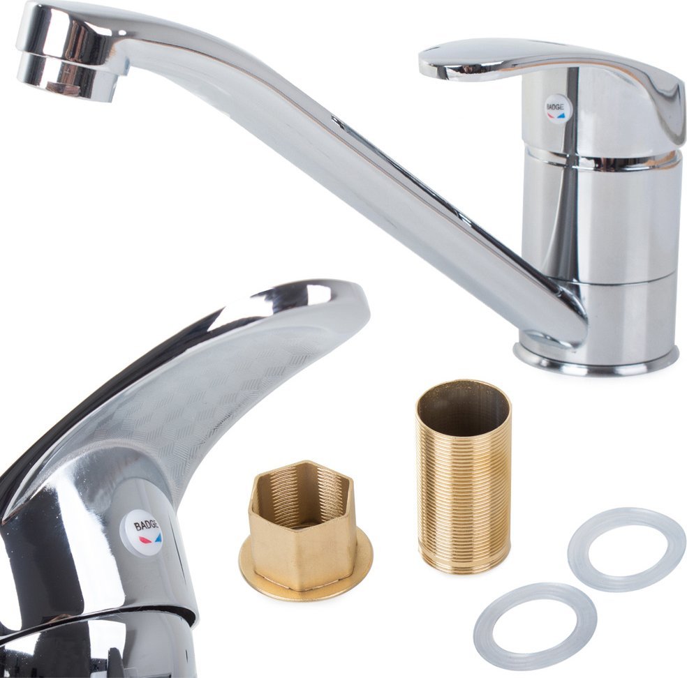 Bateria kuchenna Verk Bateria kuchenna zlewozmywakowa kran chrom długa Bateria kuchenna zlewozmywakowa kran chrom długa