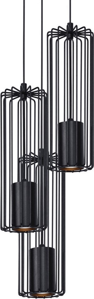 Lampa wisząca Kaja Wisząca lampa Falcon K-4932 3-punktowy żyrandol czarny