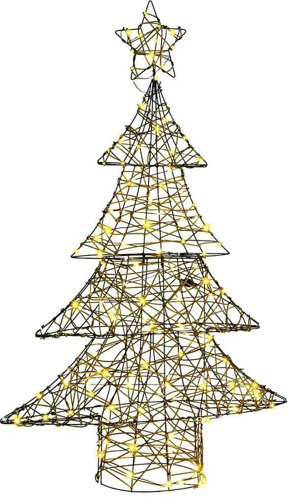 vidaXL Choinka z 120 diodami LED Ciepła biel 120 cm rattan