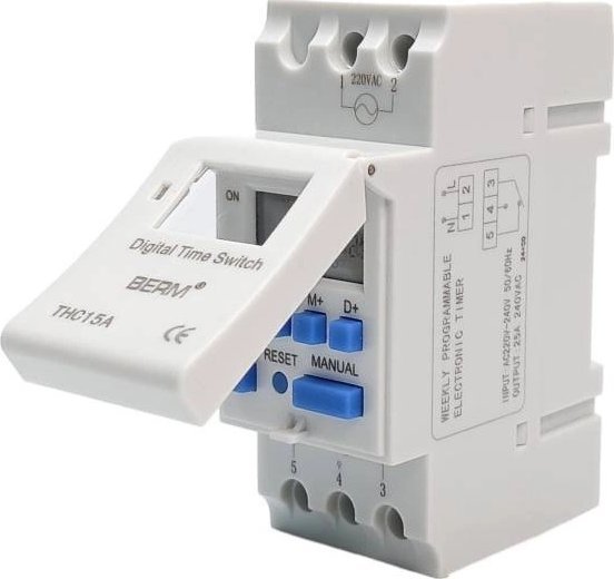 Laiko programuotojas DIN bėgiui - 220V - THC15A - Laikmatis