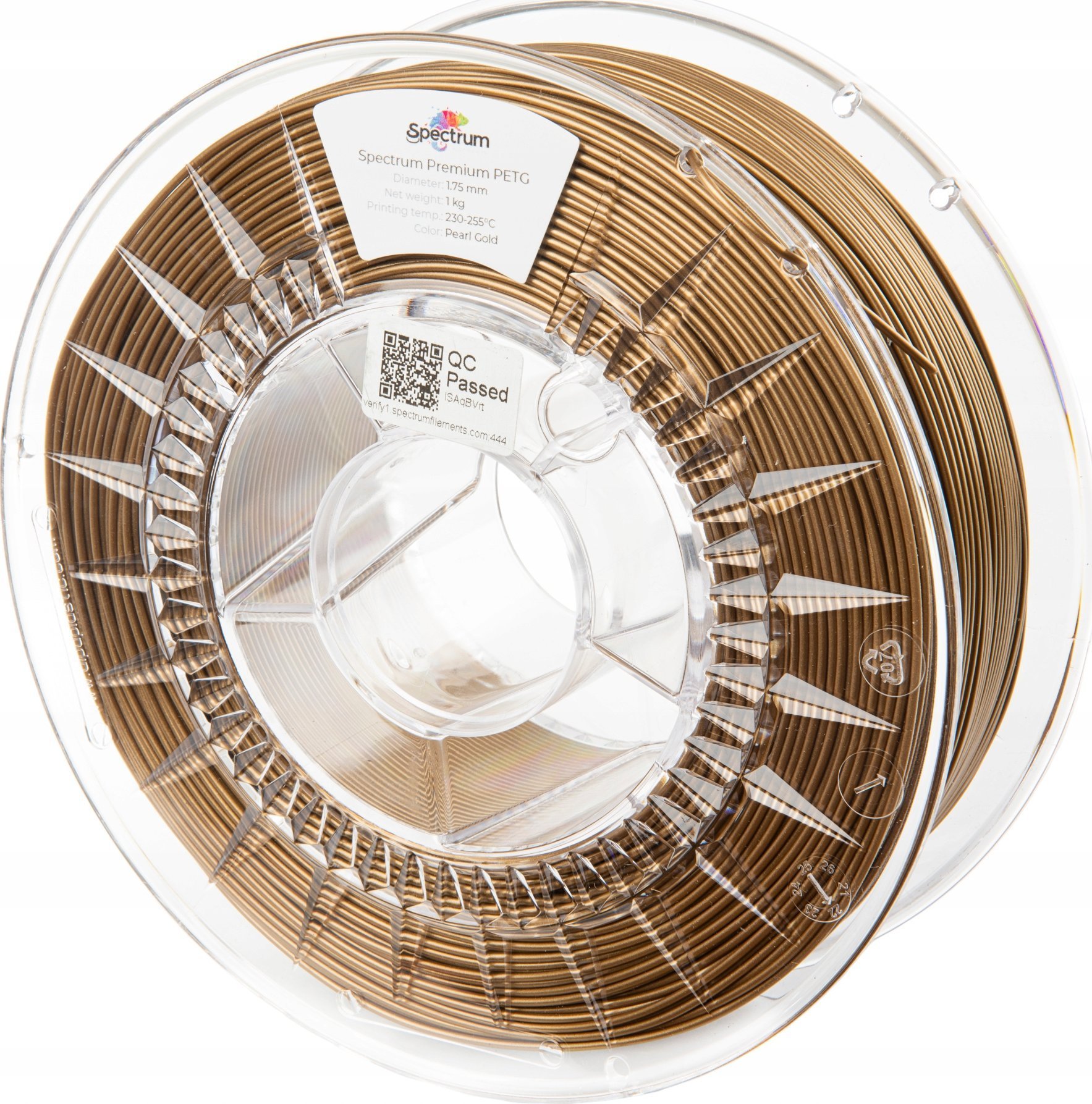 SPECTRUM Tisková struna (filament) Premium PET-G 1.75mm PEARL GOLD 1kg