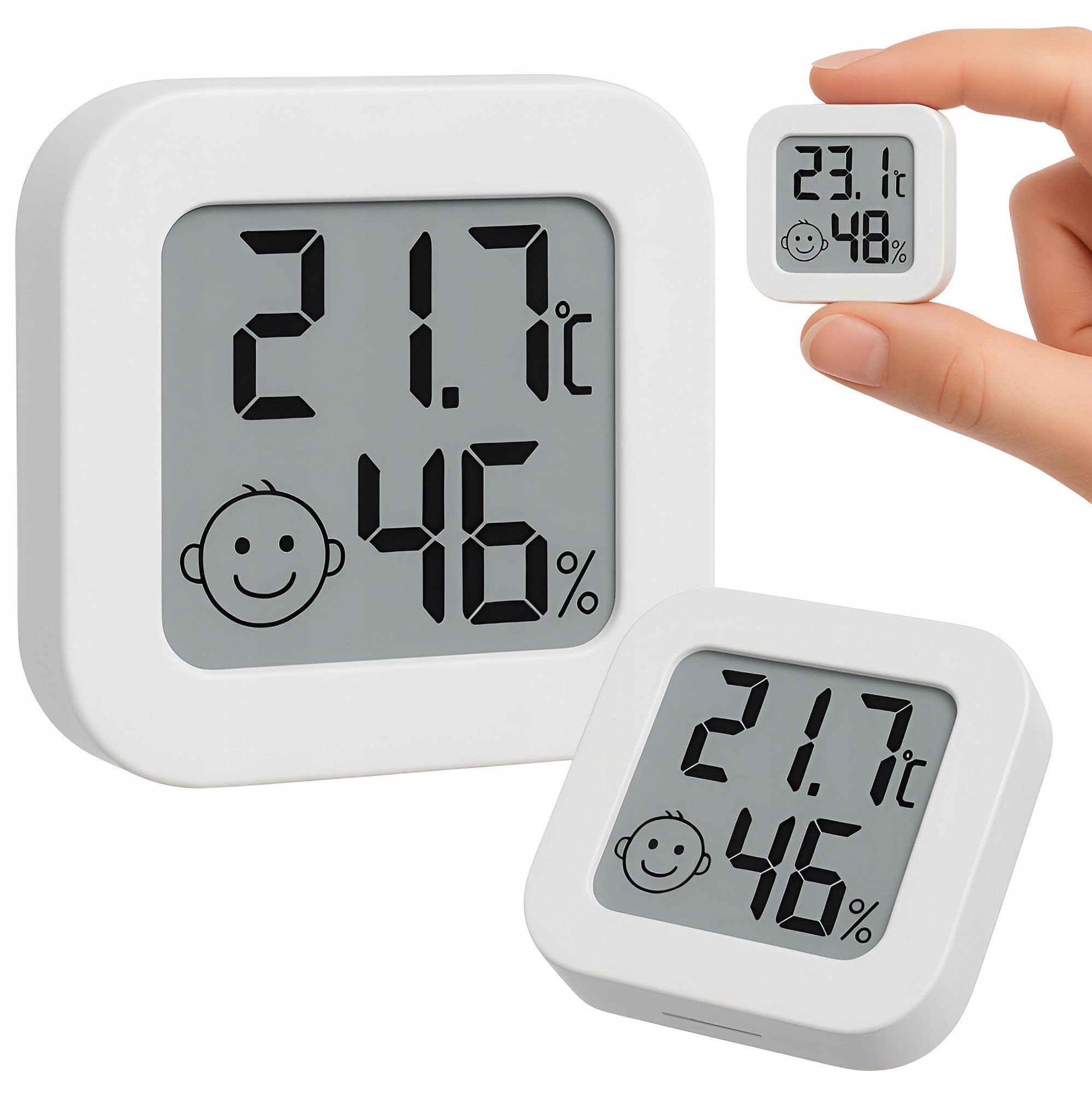 Termometr Elektroniczny Pokojowy Higrometr Cyfrowy Mini LCD Bezprzewodowy