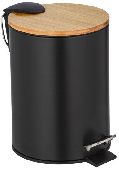 Kosz łazienkowy na śmieci TORTONA, bambusowa pokrywa, z funkcją Easy-Close, 3 L, WENKO