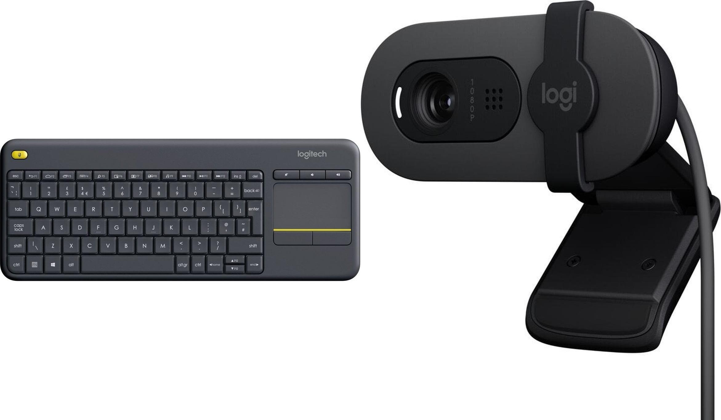 Klawiatura Logitech K400 Plus (920-007145) + Brio 100 (960-001585)