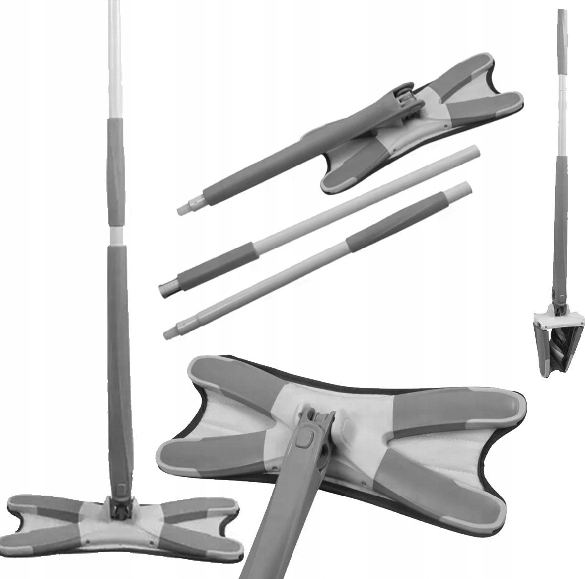 Mop podłogowy wyciskany X (szary)