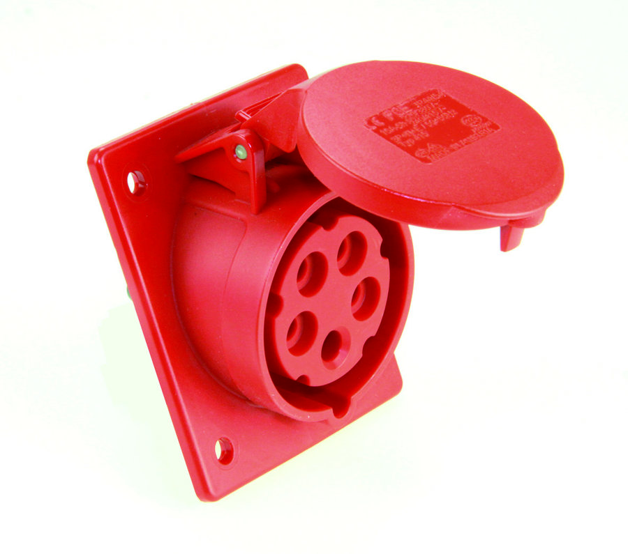 PCE Gniazdo tablicowe skośne 32A 400V 3P+Z+N 87x97mm IP44 425-6