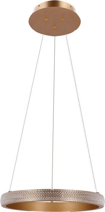 Lampa wisząca Candellux HASHIM LAMPA WISZĄCA 40CM MATOWE CIEMNE ZŁOTO22W LED KRYSZTAŁKI BEZBARWNE