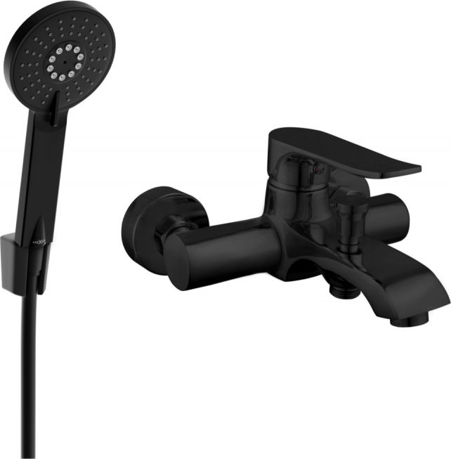 Bateria wannowa Mexen Mexen Pecos R40 bateria wannowa z zestawem prysznicowym, czarna - 7273R40-70