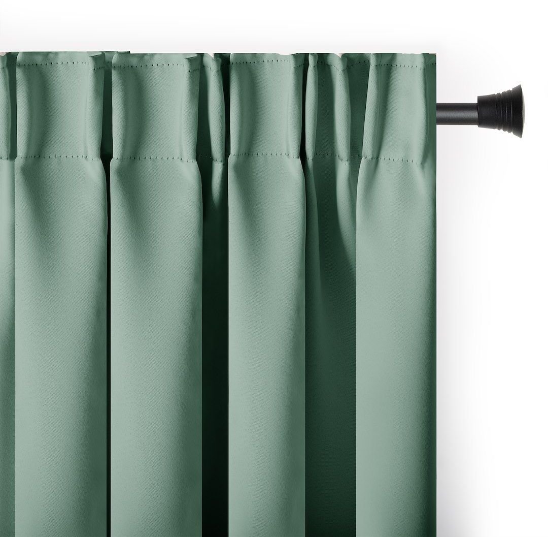 Zasłona blackout 90% na taśmie z szarfą 140x175 miętowa Restilo