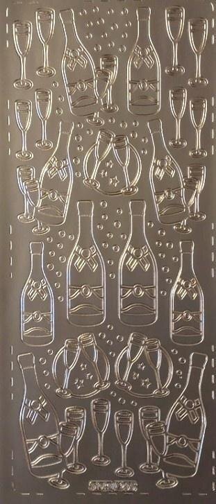 Stiker ażurowy srebrny