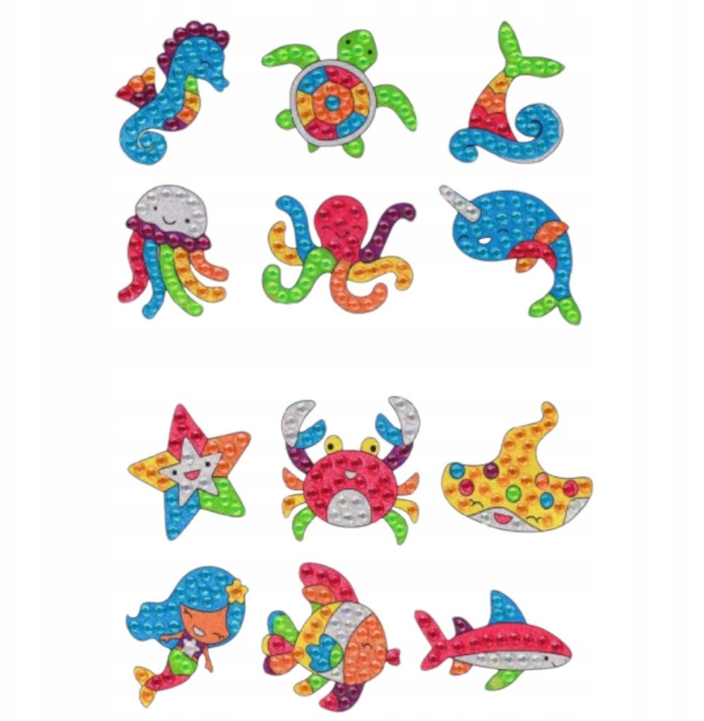 Diamentowe obrazki / naklejki dla dzieci / rękodzieło artystyczne / MORSKIE